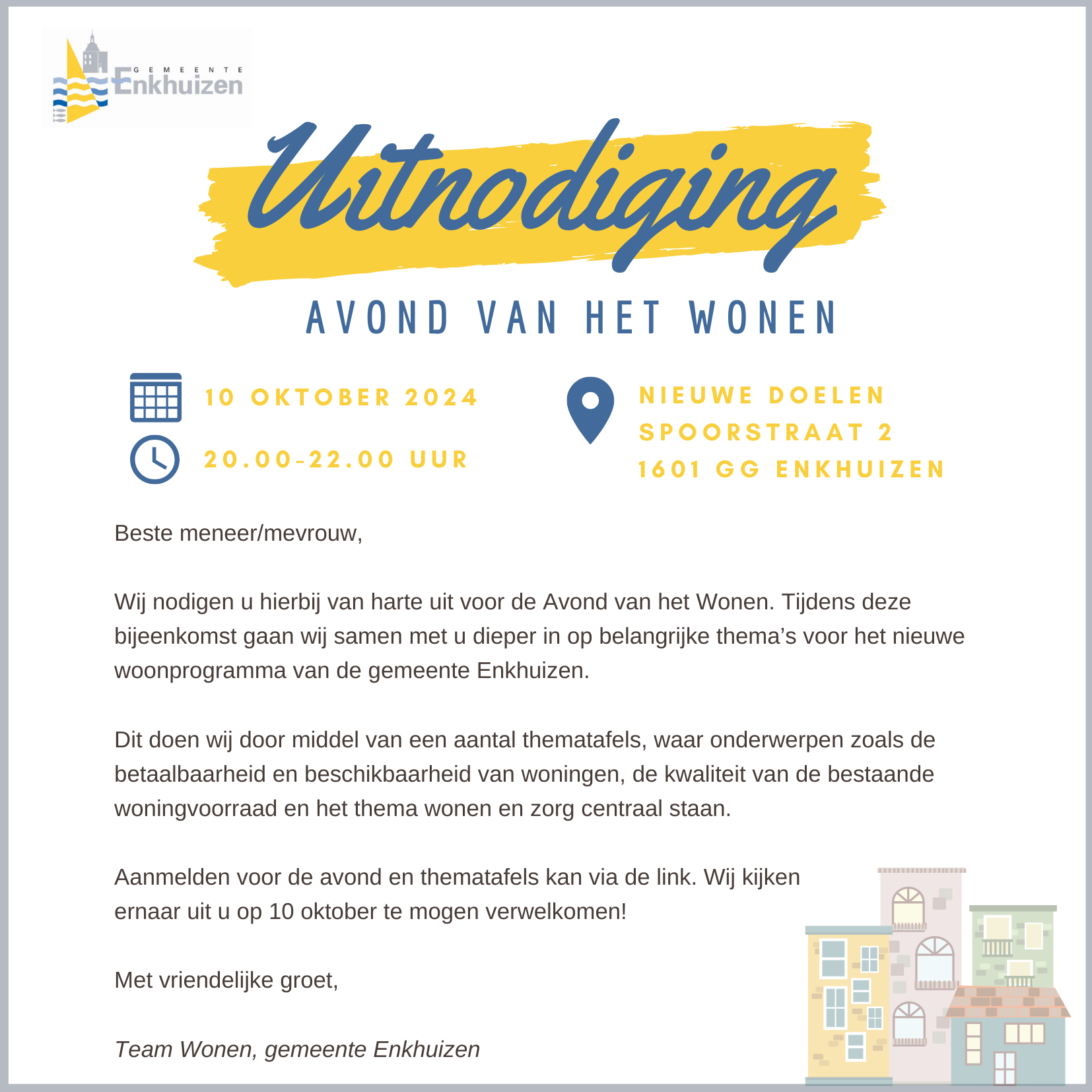 Uitnodiging 10 oktober 2024
